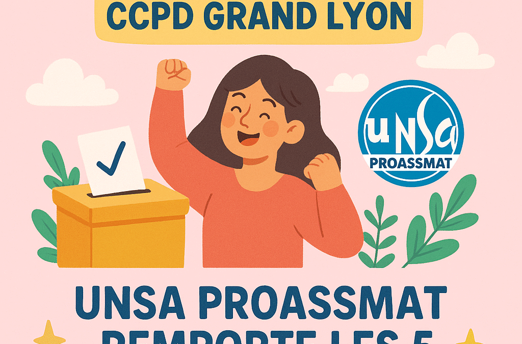 Résultats des élections CCPD Grand Lyon : l’UNSA PROASSMAT remporte les 5 sièges