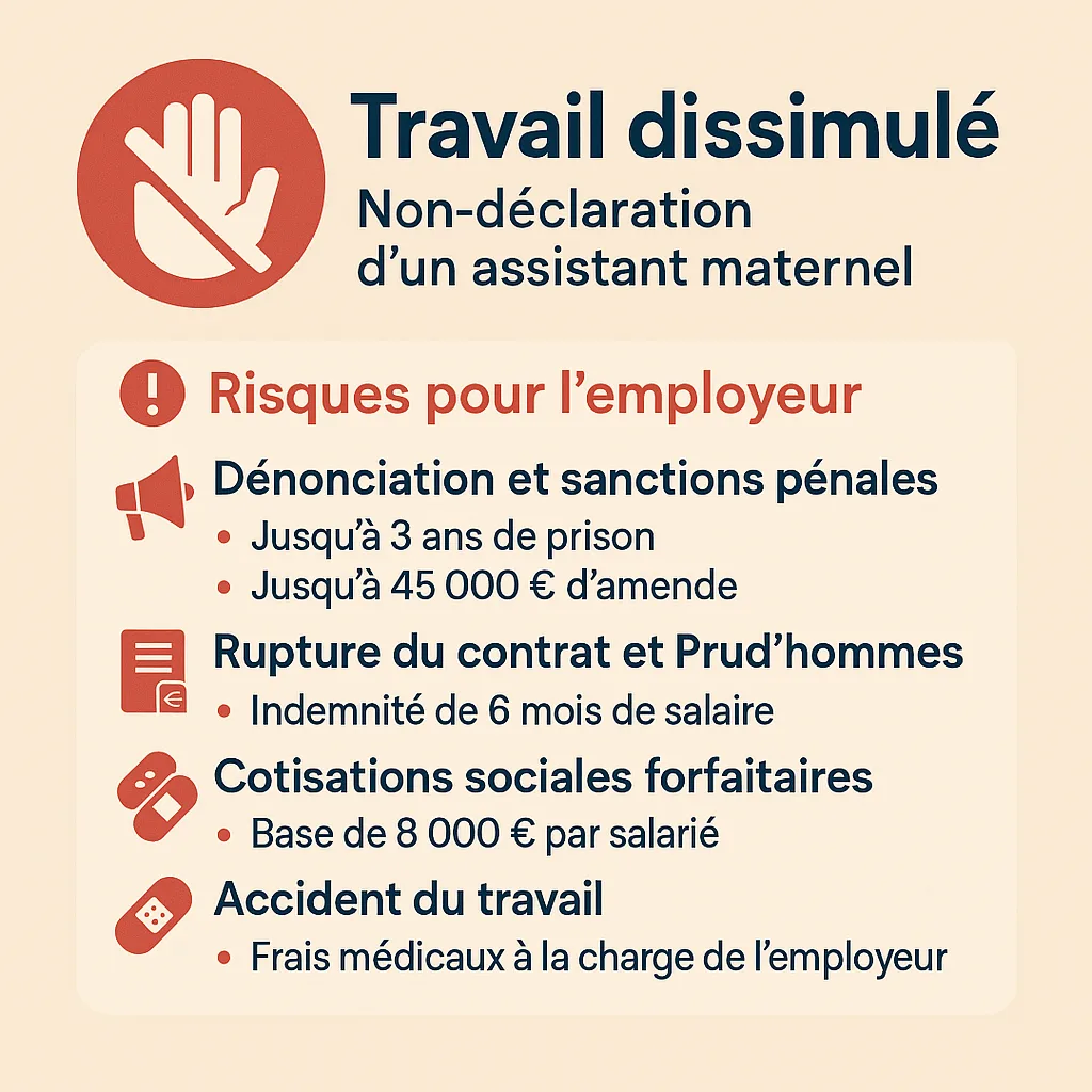 🚫 Travail dissimulé et non-déclaration d’un assistant maternel : risques et sanctions