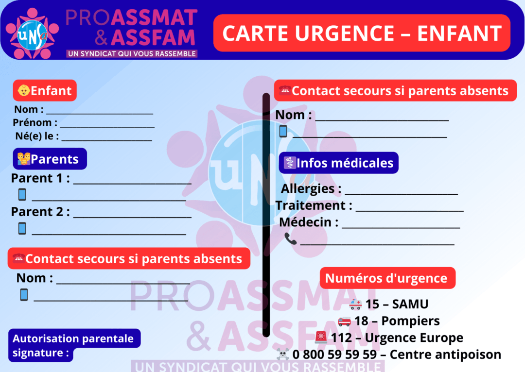 Carte Urgence Enfant